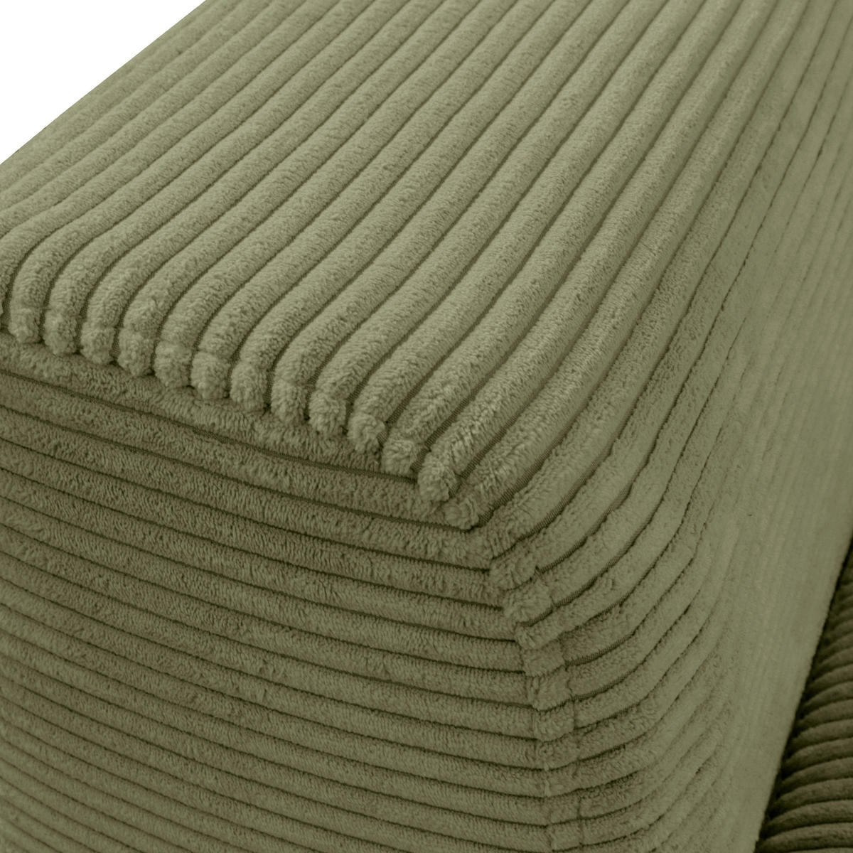 ECKSOFA in Cord Olivgrün  - Schwarz/Olivgrün, Design, Textil/Metall (313/172cm) - Livetastic