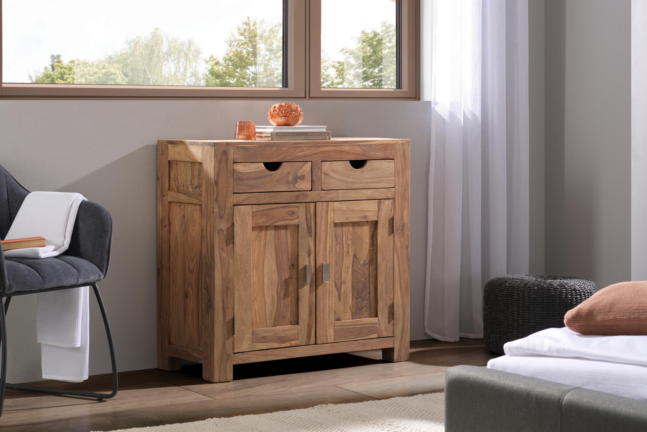 KOMMODE Wolf Möbel  in 90/86/40 cm  - Naturfarben, LIFESTYLE, Holz/Metall (90/86/40cm) - Livetastic