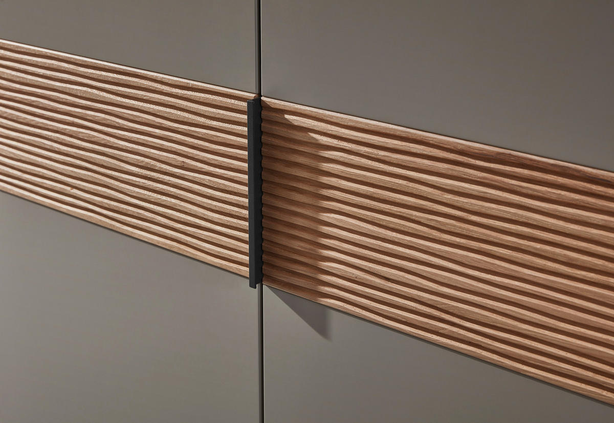 DREHTÜRENSCHRANK 149,6/229,4/59,5 cm 5-türig Taupe, Eichefarben  - Taupe/Eichefarben, Design, Holzwerkstoff/Metall (149,6/229,4/59,5cm) - Dieter Knoll