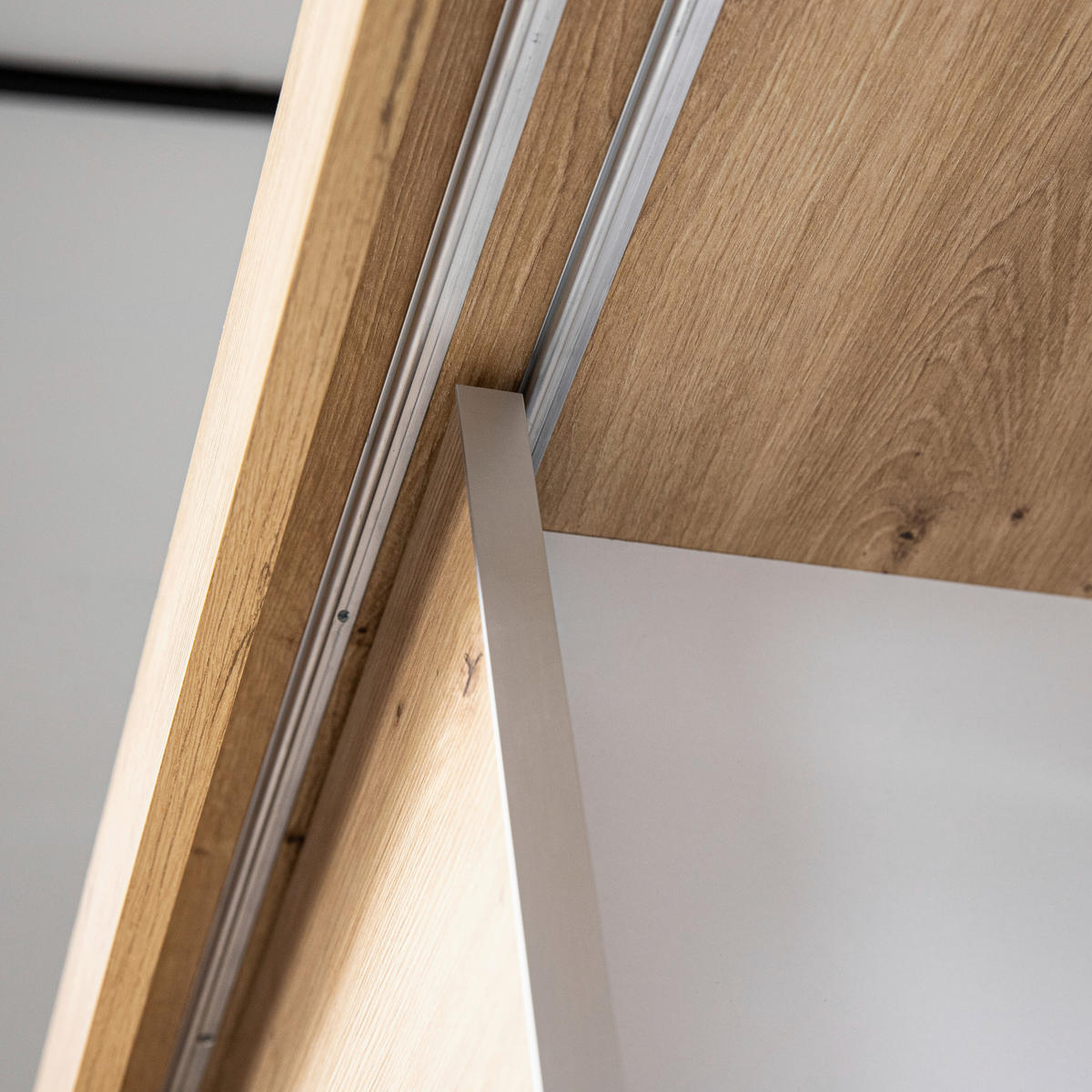 SCHIEBETÜRENSCHRANK 150/215/59,5 cm 3-türig  - Schwarz/Eiche Artisan, MODERN, Holzwerkstoff/Metall (150/215/59,5cm) - MID.YOU