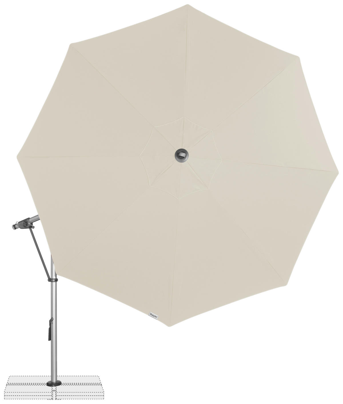 AMPELSCHIRM 350 cm Naturfarben  - Silberfarben/Naturfarben, Basics, Textil/Metall (350/350cm) - Doppler