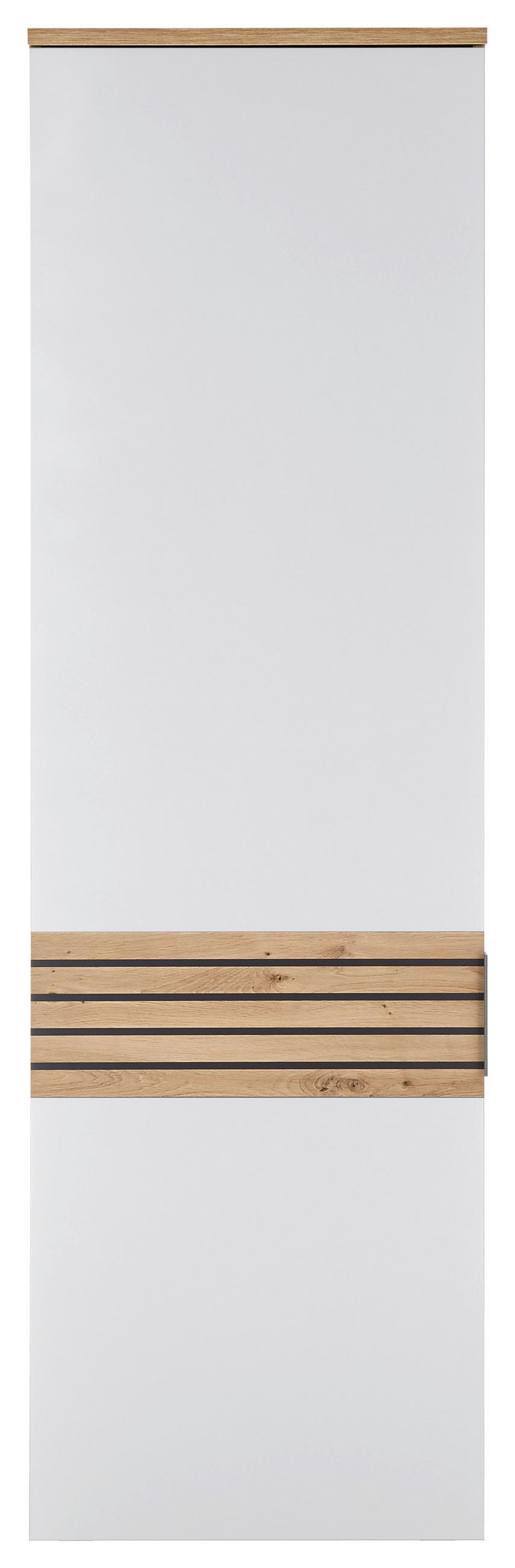 ORMAR GARDEROBNI  bijela, tamno siva, hrast Artisan  - bijela/srebrne boje, Design, drvni materijal/plastika (60/200/38cm) - MID.YOU