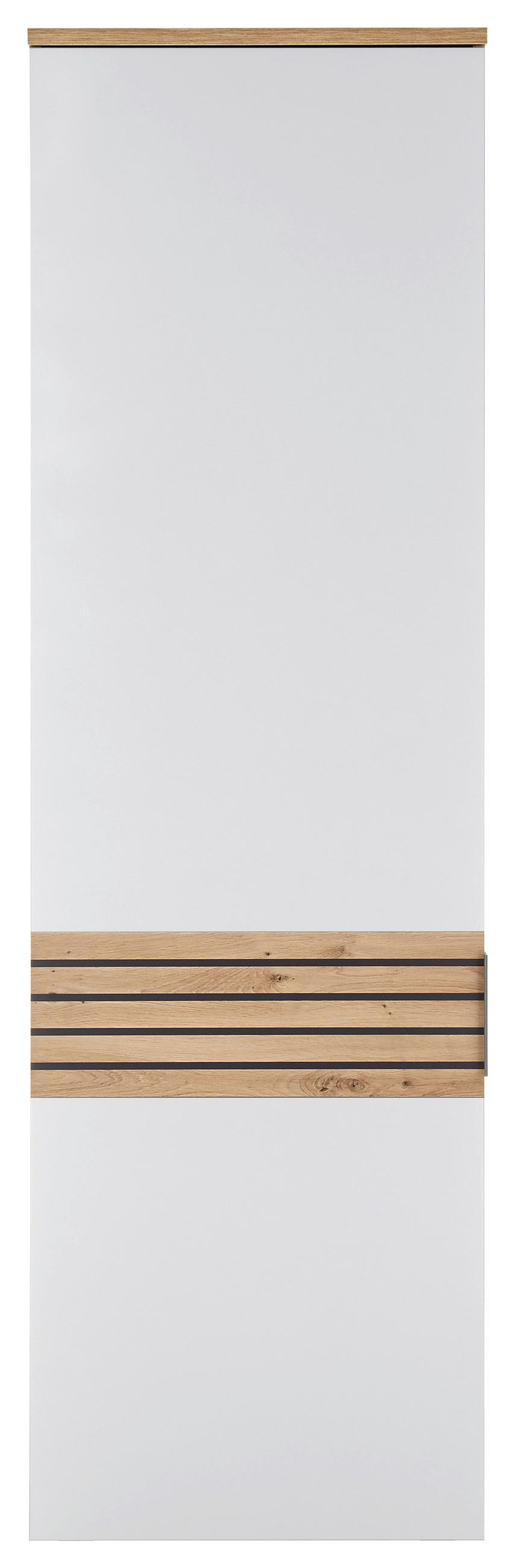 ORMAR GARDEROBNI  bijela, tamno siva, hrast Artisan  - bijela/srebrne boje, Design, drvni materijal/plastika (60/200/38cm) - MID.YOU