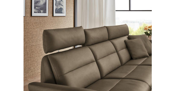 ECKSOFA in Echtleder Hellbraun 300/157 cm - Hellbraun/Schwarz, Design, Leder/Metall (300/157cm) - Dieter Knoll