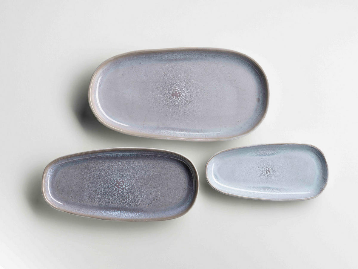 SERVIERPLATTEN-SET ELEA  - Flieder, Basics, Keramik - Mäser