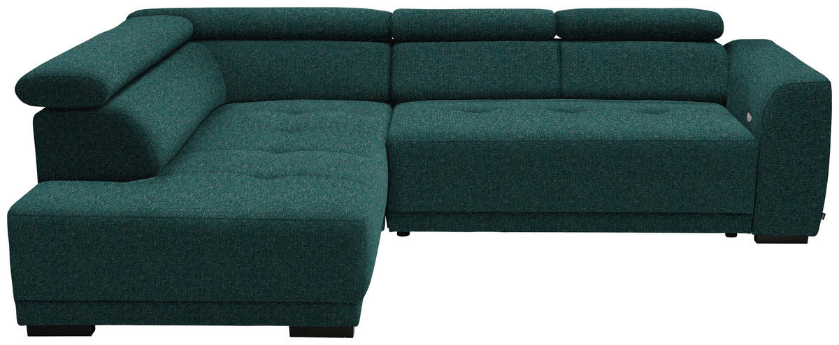 ECKSOFA in Struktur Petrol  205/284 cm  - Petrol/Schwarz, Design, Kunststoff/Textil (205/284cm) - Xora