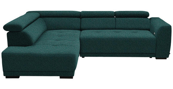 ECKSOFA in Struktur Petrol 205/284 cm - Petrol/Schwarz, Design, Kunststoff/Textil (205/284cm) - Xora