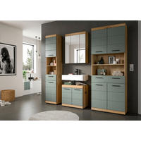 BADEZIMMER 4-teilig  in 191 cm  - Schwarz/Eiche Artisan, MODERN, Glas/Holzwerkstoff (191cm) - MID.YOU