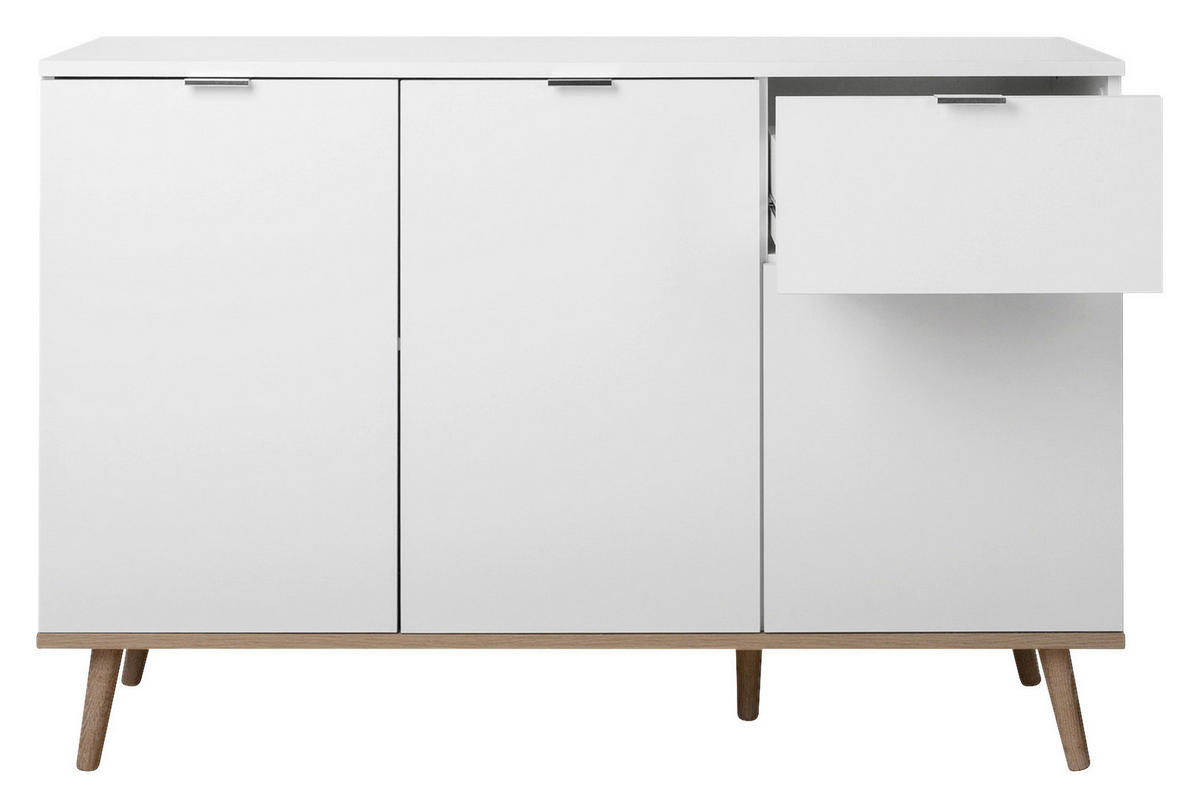 KOMMODE  in 120/85/40 cm  - Silberfarben/Weiß, KONVENTIONELL, Holz/Holzwerkstoff (120/85/40cm) - MID.YOU