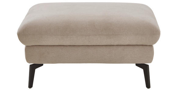 ECKSOFA in Chenille, Mikrofaser Ecru 299/157 cm - Ecru/Schwarz, Design, Textil/Metall (299/157cm) - Dieter Knoll