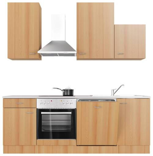 KUCHYNSKÁ LINKA NANO - farba buka/farba ušľachtilej ocele, Modern, kompozitné drevo/plast (220cm) - FlexWell