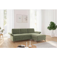 ECKSOFA ROCHELLE E Hellgrün Flachgewebe  - Schwarz/Hellgrün, KONVENTIONELL, Textil/Metall (251/164cm) - Sit & More