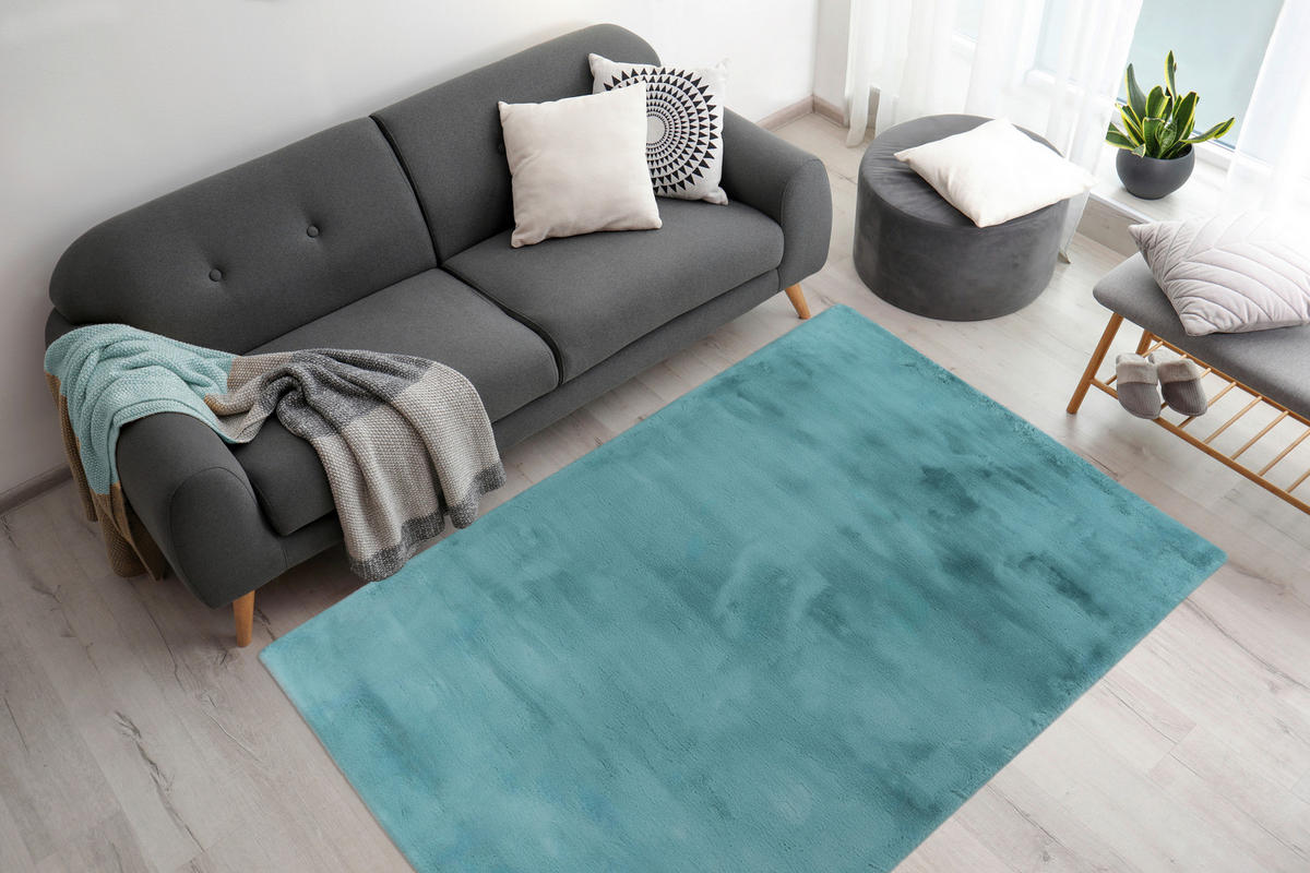 HOCHFLORTEPPICH 120/170 cm Türkis  - Türkis, KONVENTIONELL, Textil (120/170cm)