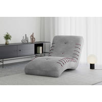 LIEGE STRIPE in Grau  inkl. Relaxfunktion  - Schwarz/Grau, Design, Kunststoff/Textil (83/80/172cm) - MID.YOU