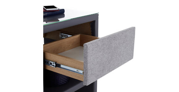 Nachtkästchen Grau H: 60 cm Hampton - Anthrazit/Grau, KONVENTIONELL, Textil (50/60/45cm) - Luca Bessoni