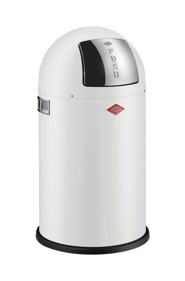 ABFALLSAMMLER PUSHBOY JUNIOR 22 L  - Edelstahlfarben/Weiß, KONVENTIONELL, Kunststoff/Metall (35/63cm) - Wesco