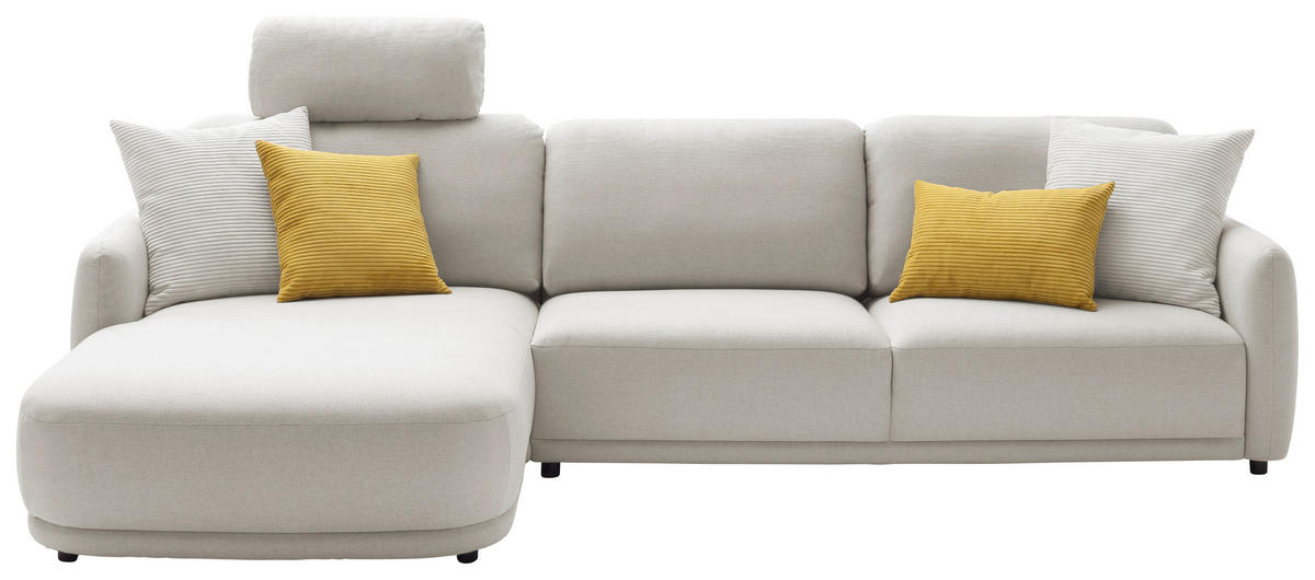 ECKSOFA  in Chenille Naturfarben  188/318 cm  - Schwarz/Naturfarben, Design, Kunststoff/Textil (188/318cm) - Schöner Wohnen