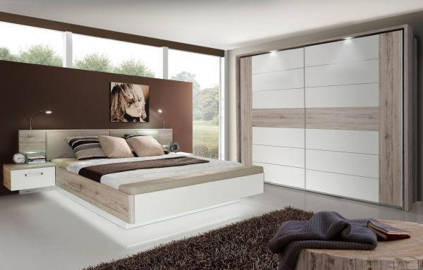 FÜGGESZTETT TOLÓAJTÓS SZEKRÉN fehér, tölgyfa  - tölgyfa/fehér, Design, műanyag/faalapú anyag (269,90/209,7/61,2cm) - Xora