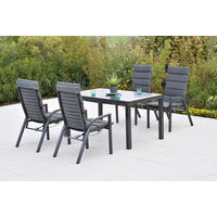 GARTENTISCHGRUPPE Aluminium  - Graphitfarben, KONVENTIONELL, Textil/Metall - Gardenson