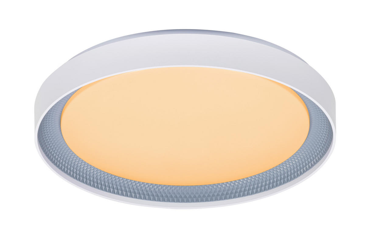LED-DECKENLEUCHTE Ogulin 48,5/8 cm   - Hellgrau/Weiß, Design, Kunststoff (48,5/8cm) - Novel