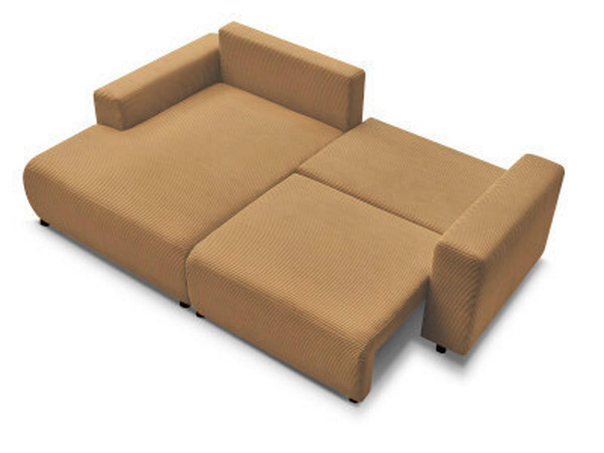 ECKSOFA Ottomane links  ATILLA Gelb Cord  - Gelb/Schwarz, MODERN, Kunststoff/Textil (149/244cm)