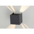 LED-WANDLEUCHTE Atlas 10/10/10 cm  - Dunkelgrau, Basics, Kunststoff/Metall (10/10/10cm) - Novel