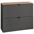 HÄNGESCHUHSCHRANK 100/84/37 cm  - Schwarz/Graphitfarben, MODERN, Holzwerkstoff/Metall (100/84/37cm) - Voleo