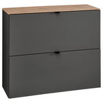 HÄNGESCHUHSCHRANK 100/84/37 cm  - Schwarz/Graphitfarben, MODERN, Holzwerkstoff/Metall (100/84/37cm) - Voleo