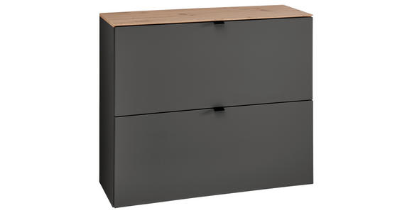 HÄNGESCHUHSCHRANK 100/84/37 cm  - Schwarz/Graphitfarben, MODERN, Holzwerkstoff/Metall (100/84/37cm) - Voleo