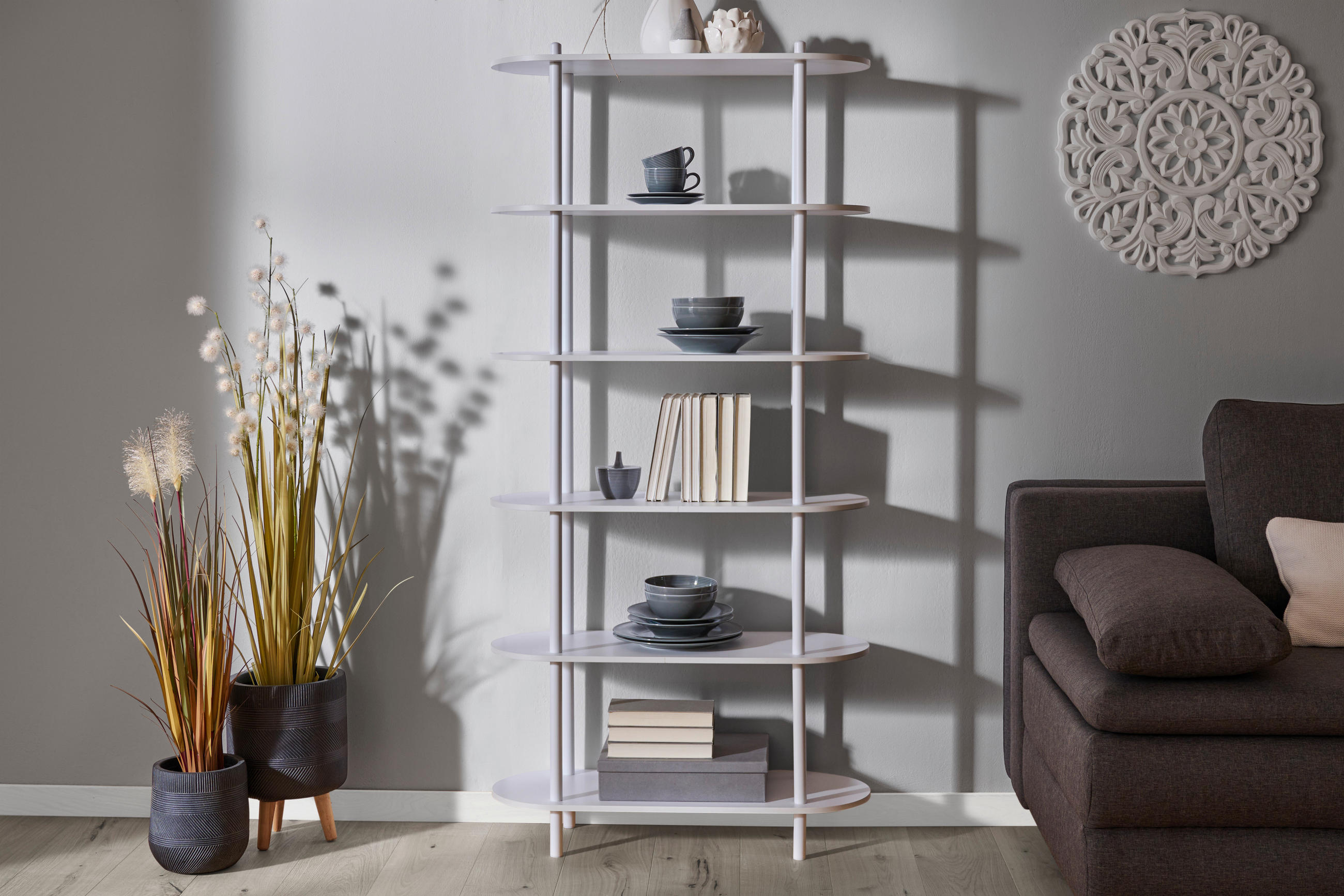 REGAL Weiß  - Weiß, MODERN, Holzwerkstoff/Metall (90/160/30cm) - PBJ