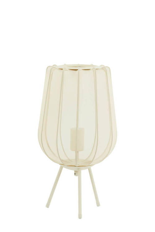 TISCHLEUCHTE Plumeria 25/45 cm   - Braun, Design, Textil (25/45cm) - Light & Living