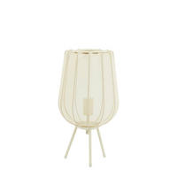 TISCHLEUCHTE Plumeria 25/45 cm   - Braun, Design, Textil (25/45cm) - Light & Living