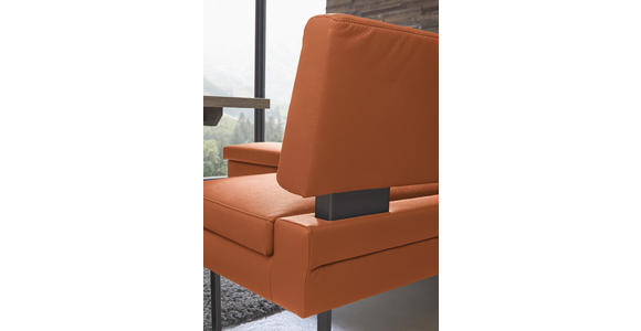 ECKBANK 200/158 cm Mikrofaser Braun, Orange   - Schwarz/Braun, Design, Textil/Metall (200/158cm) - Dieter Knoll