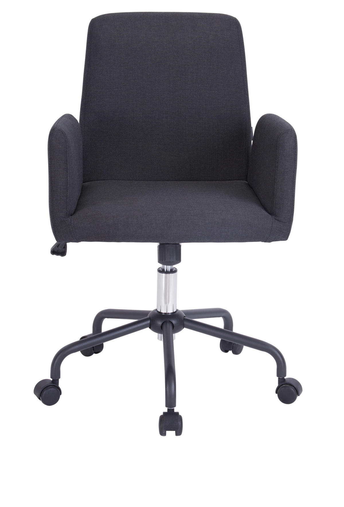 Scaun Birou, țesătură, negru, culoare crom - culoare crom/negru, Design, plastic/metal (58/82-90/57cm) - Carryhome