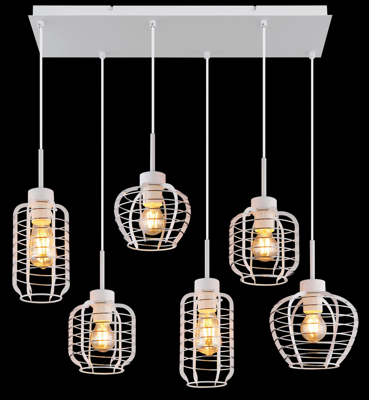 HÄNGELEUCHTE 77,5/33/120 cm  - Chromfarben/Weiß, Basics, Kunststoff/Metall (77,5/33/120cm) - Globo