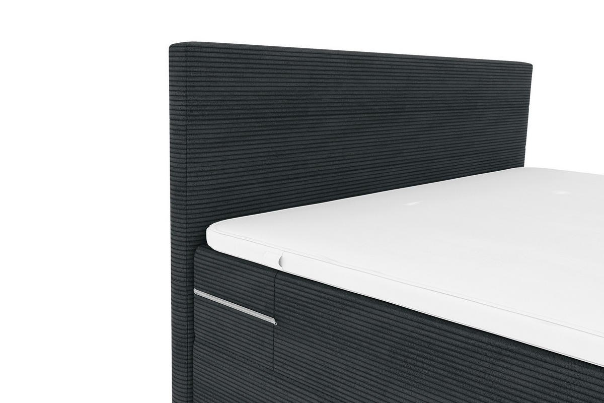 BOXSPRINGBETT 180/200 cm  in Anthrazit  - Anthrazit/Schwarz, Konventionell, Textil/Metall (180/200cm) - Carryhome