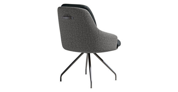 ARMLEHNSTUHL  Beinauswahl, Sitzfläche 360° drehbar, Stoff-/Lederauswahl Velours  Anthrazit, Grau  - Anthrazit/Schwarz, Design, Textil/Metall (60/86/66cm) - Dieter Knoll