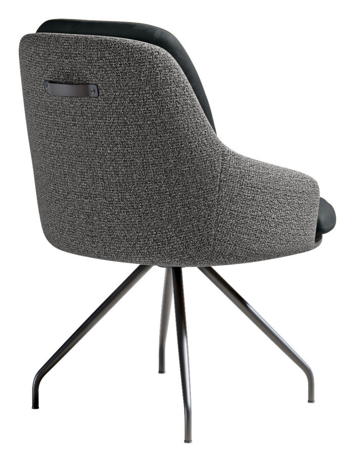 ARMLEHNSTUHL  Beinauswahl, Sitzfläche 360° drehbar, Stoff-/Lederauswahl Velours  Anthrazit, Grau  - Anthrazit/Schwarz, Design, Textil/Metall (60/86/66cm) - Dieter Knoll