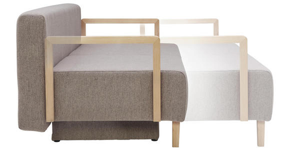 SCHLAFSOFA in Textil Eichefarben, Dunkelrot - Eichefarben/Naturfarben, KONVENTIONELL, Holz/Textil (200/92/95cm) - Venda