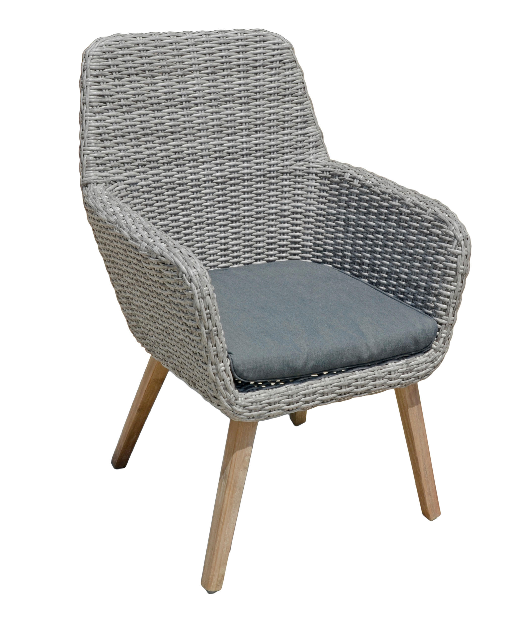 GARTENSESSEL Akazie Aluminium Grau, Dunkelgrau, Hellbraun  - Hellbraun/Dunkelgrau, Basics, Holz/Kunststoff (70/96/68cm) - Gardenson
