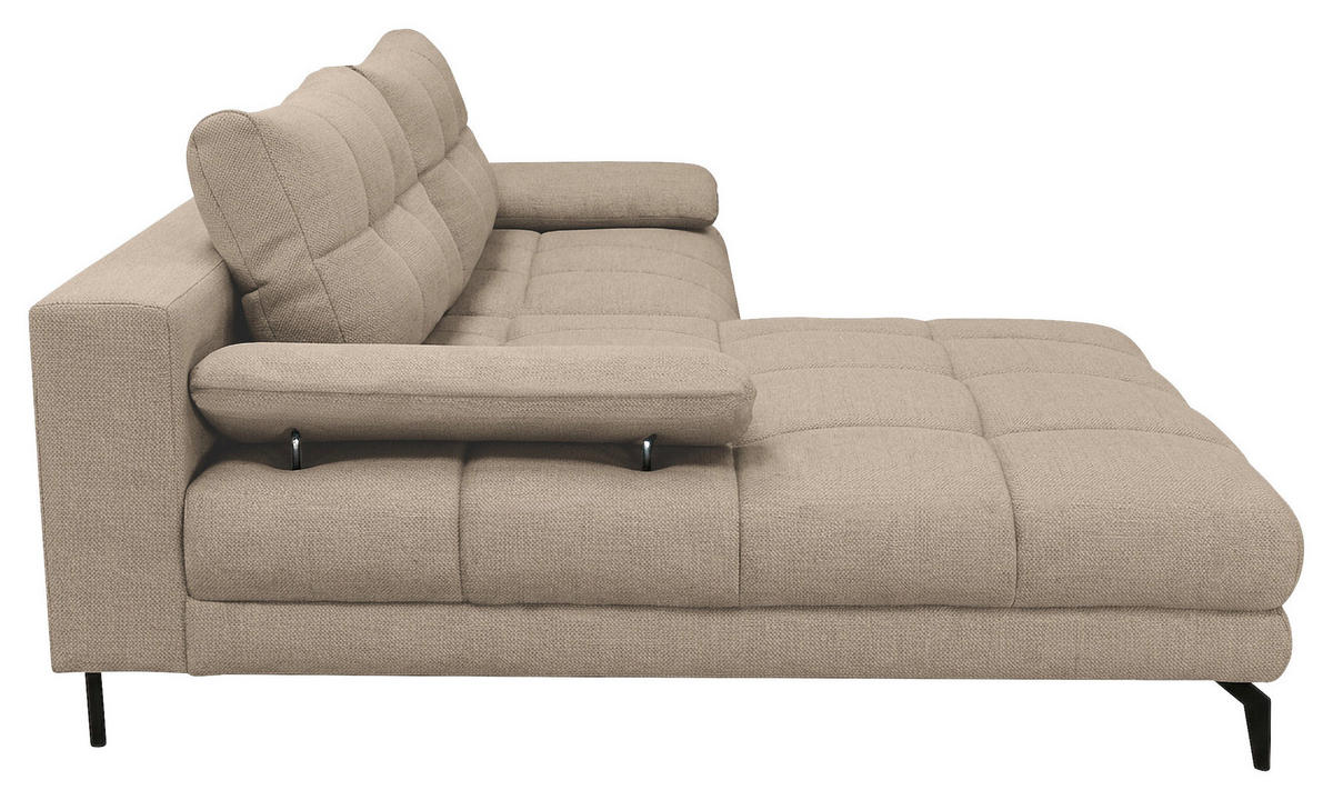 ECKSOFA Struktur Beige  - Beige/Schwarz, Modern, Textil/Metall (181/263cm) - Carryhome