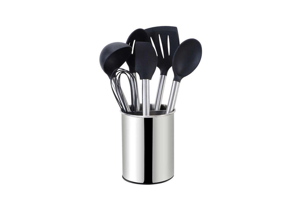 KÜCHENHELFERSET  - Silberfarben/Schwarz, Basics, Kunststoff/Metall (13cm) - Echtwerk