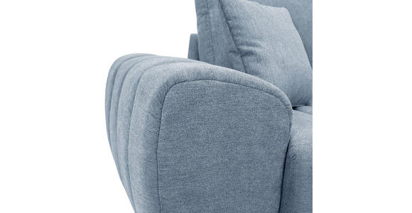 ECKSOFA Blau Flachgewebe - Blau/Schwarz, KONVENTIONELL, Holz/Textil (275/180cm) - Carryhome