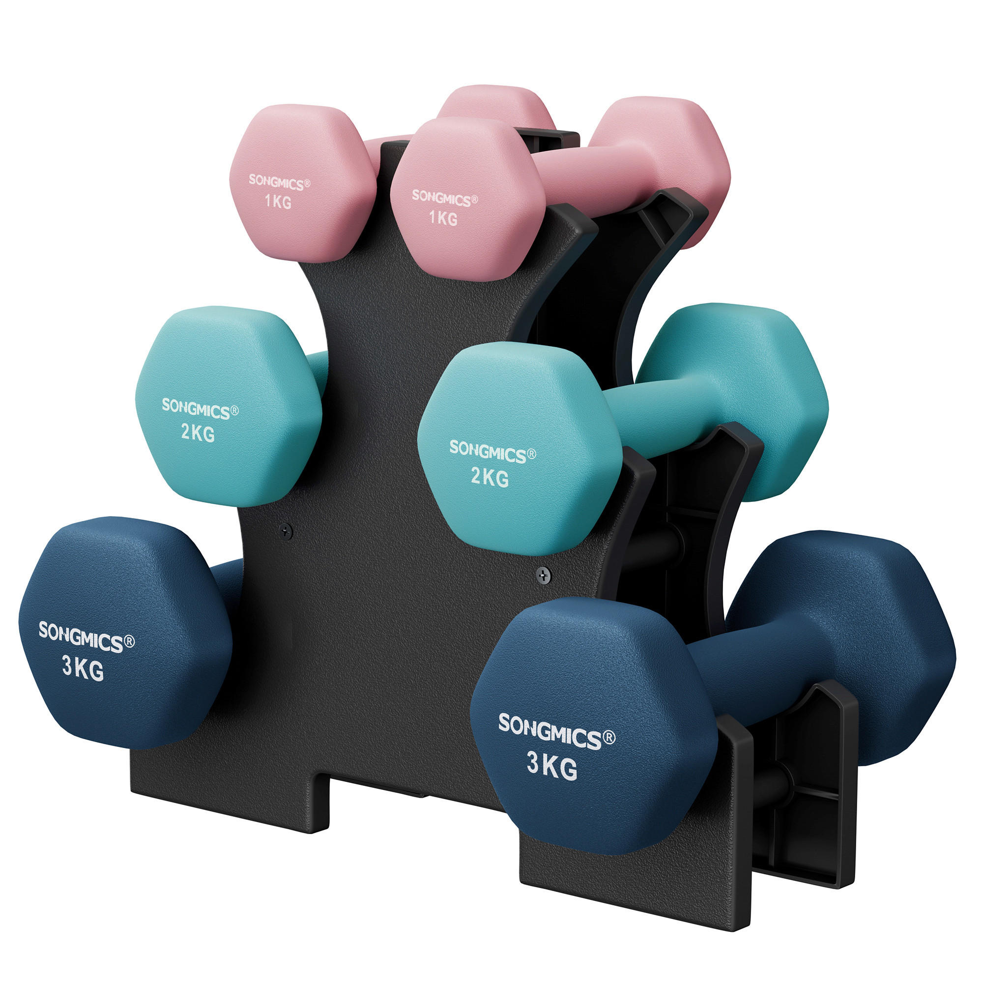 XXXLutz Fitness-Set Hellblau, Dunkelblau, Hellrosa 38.5x14.5x35.5 cm