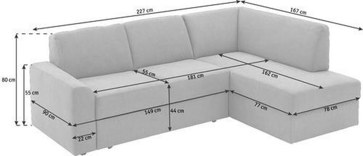 ECKSOFA in Mikrofaser Braun  - Schwarz/Braun, Konventionell, Textil (224/165cm) - Xora
