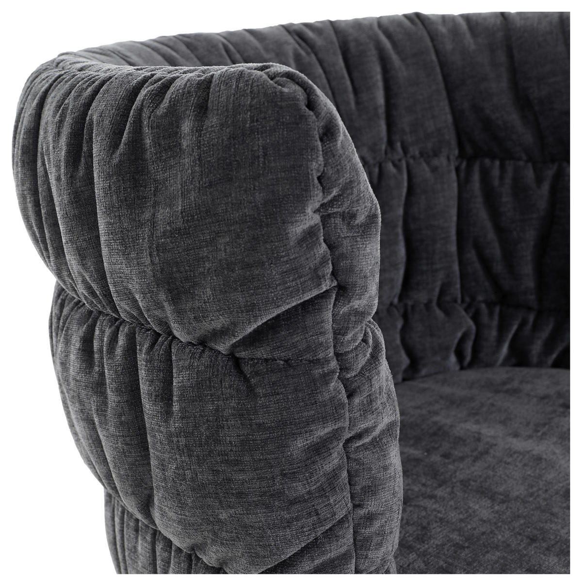 STUHL Flachgewebe Grau, Schwarz  - Schwarz/Grau, Basics, Textil/Metall (62/80/62cm) - Carryhome