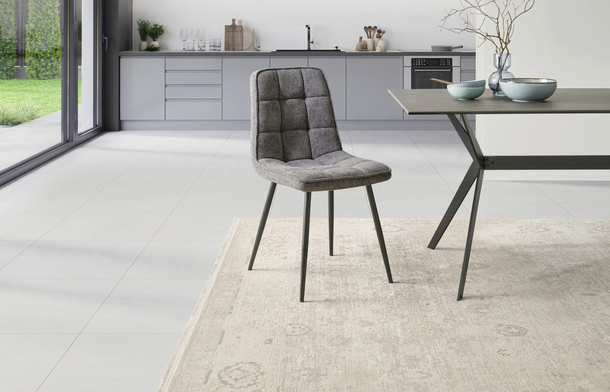 STUHL Leinenoptik Anthrazit Pappel Sperrholz  - Anthrazit/Schwarz, KONVENTIONELL, Holz/Textil (45/89/58cm) - MID.YOU