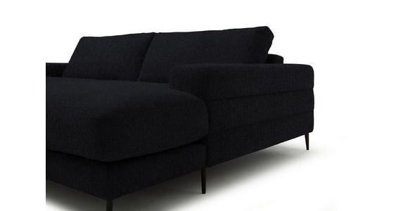 ECKSOFA  in Flachgewebe Schwarz  253/177 cm  - Schwarz, Design, Textil/Metall (253/177cm) - Dieter Knoll