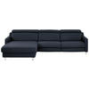 ECKSOFA in Echtleder Dunkelblau  - Chromfarben/Dunkelblau, Design, Leder/Metall (176/291cm) - Valdera