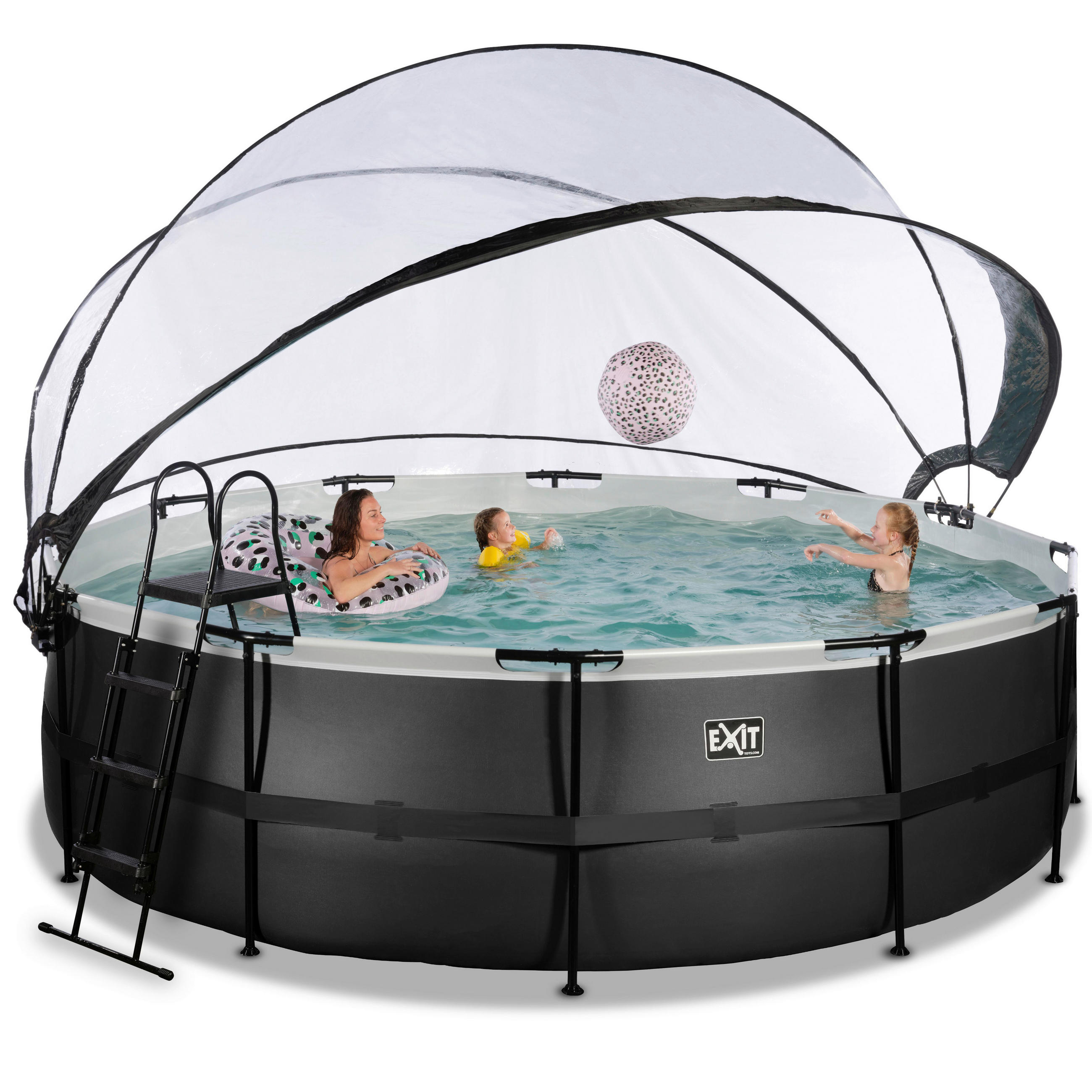 POOL-SET BLACK 488/122 cm  - Schwarz, KONVENTIONELL, Metall (488/122cm) - EXIT Toys